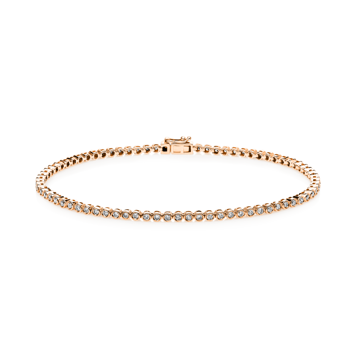 Gouden tennisarmband volledig gezet met diamant