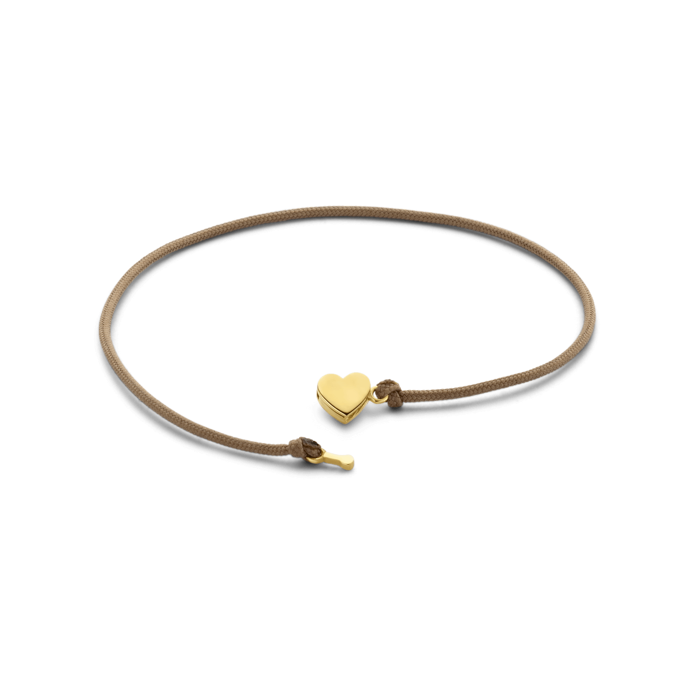 Koord armband met gouden hart symbool