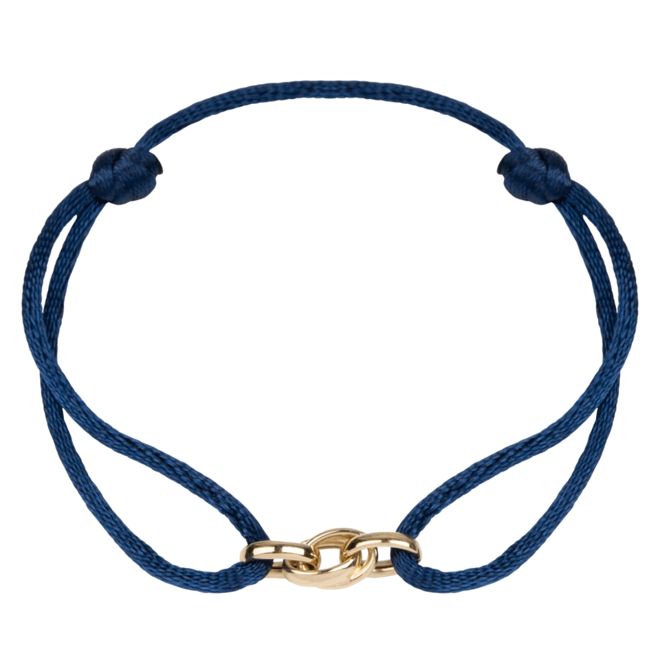 Satijnen armband met gouden forever locked schakel