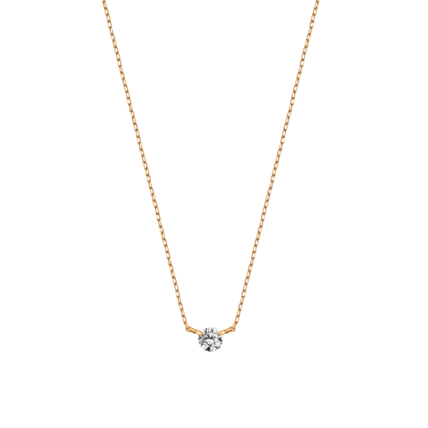 Gouden collier met diamanten solitair