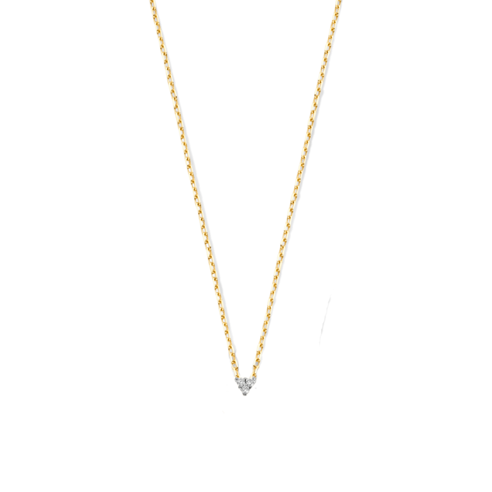 Gouden collier met 3 diamanten in trinity setting