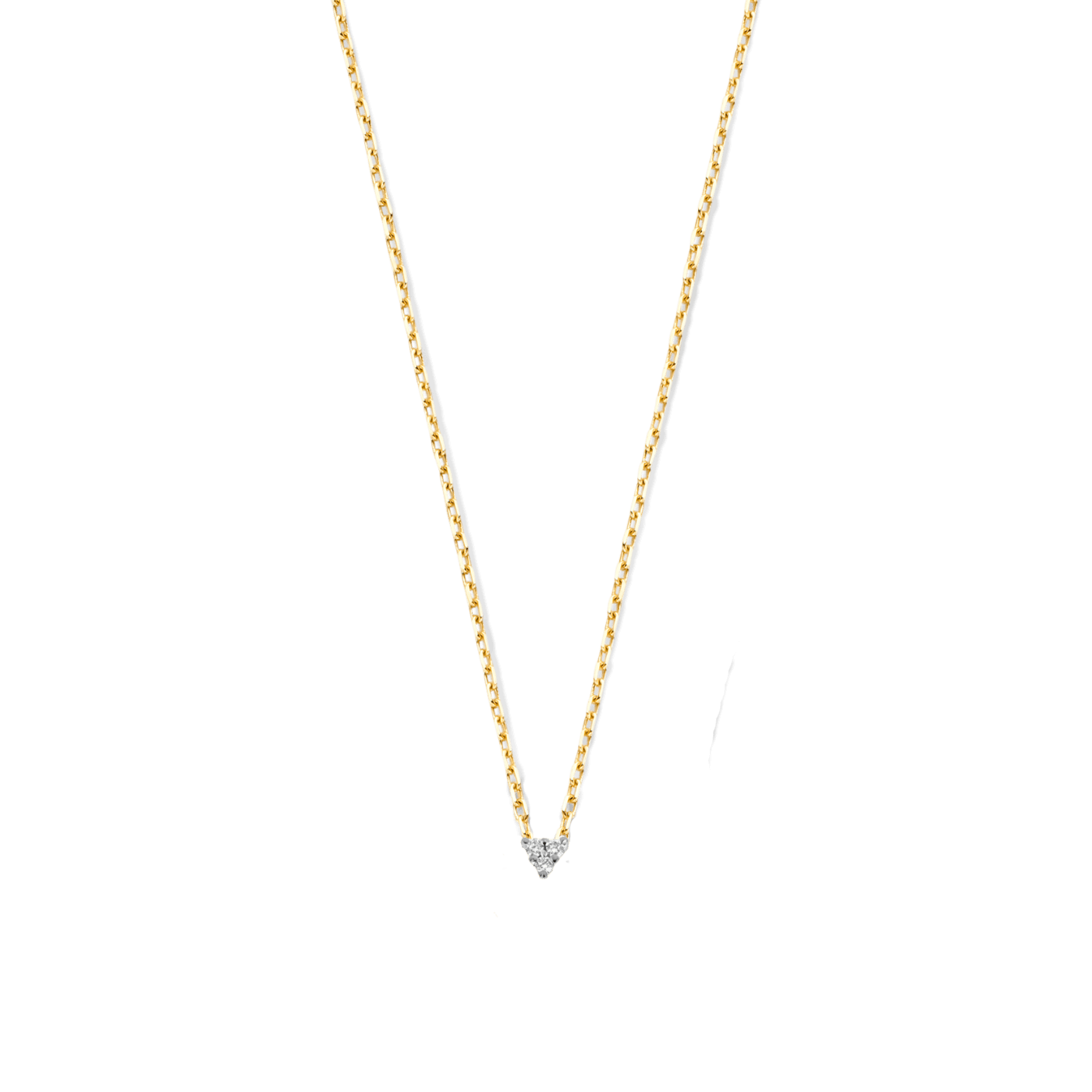 Gouden collier met 3 diamanten in trinity setting